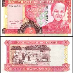 Gambia 5 Dalasis World Banknote UNC Unique and Rare