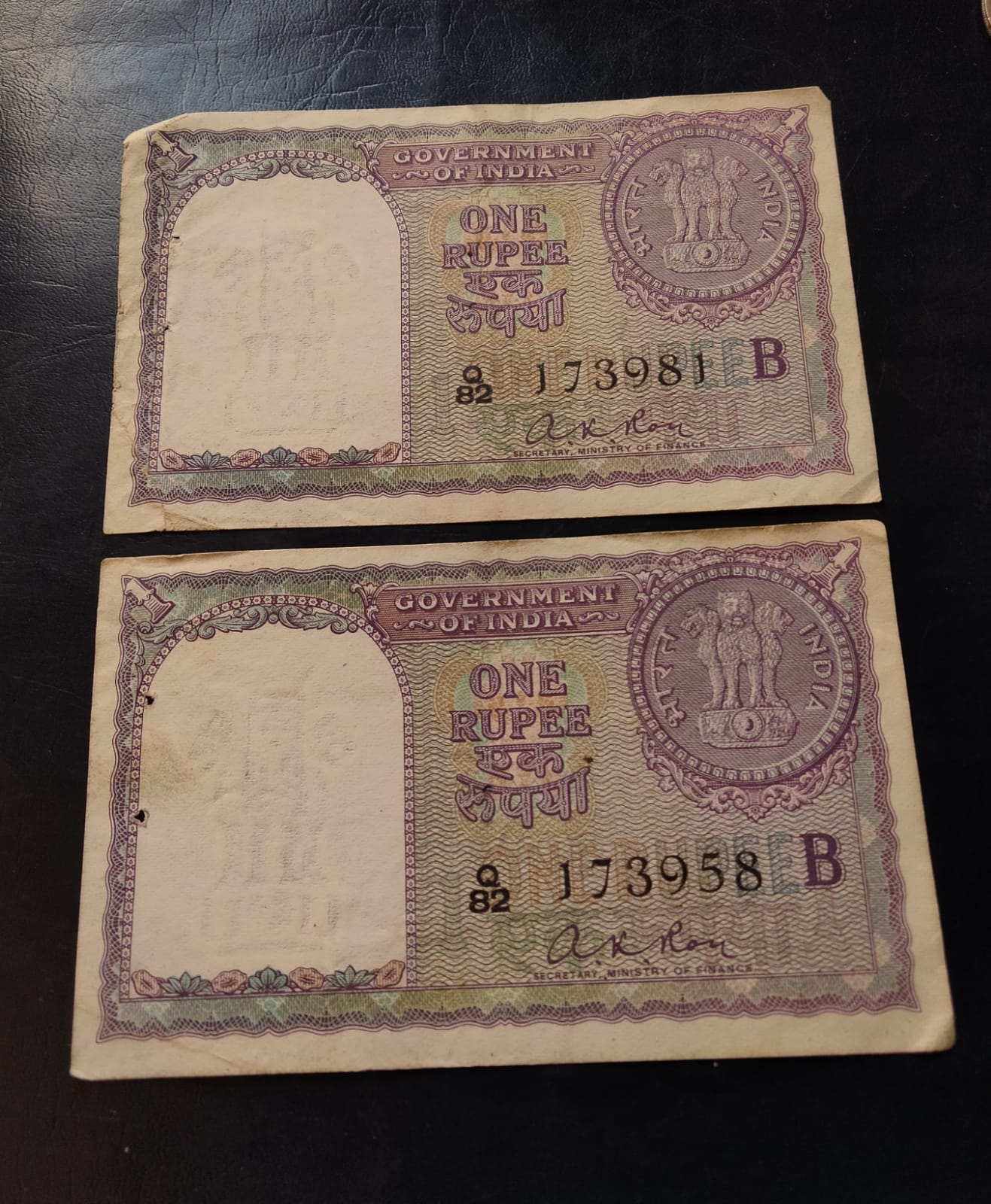 Rare Year 1957 Signature A K Roy Prefix B Extra Fine Condition 2 Piece Given - Image 2