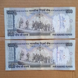 Alternative view of 500 Ruppes Old Issue Gray Colour C Rang Rajan Vimal Jalan