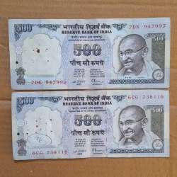 500 Ruppes Old Issue Gray Colour C Rang Rajan