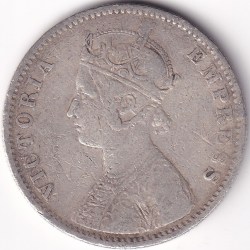 Alternative view of 1901 One Rupee Victoria Empress Silver Coin British India Rare