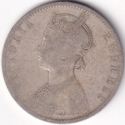 Alternative view of 1893 One Rupee Victoria Empress Silver Coin British India Rare