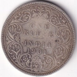 1901 One Rupee Victoria Empress Silver Coin British India Rare #2