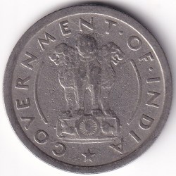 Alternative view of 1/2 Rupee 1955 Bombay Mint Ex Rare Coin #1