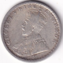 Alternative view of 1912 Half Rupee Silver George V King British India Rare Coin