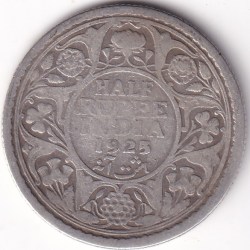1925 Half Rupee Silver George V King British India Rare Coin