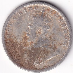 Alternative view of 1925 Half Rupee Silver George V King British India Rare Coin #2