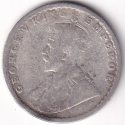 Alternative view of 1919 Half Rupee Silver George V King British India Rare Coin