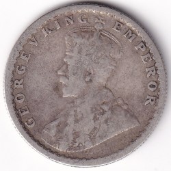 Alternative view of 1921 Half Rupee Silver George V King British India Rare Coin #3