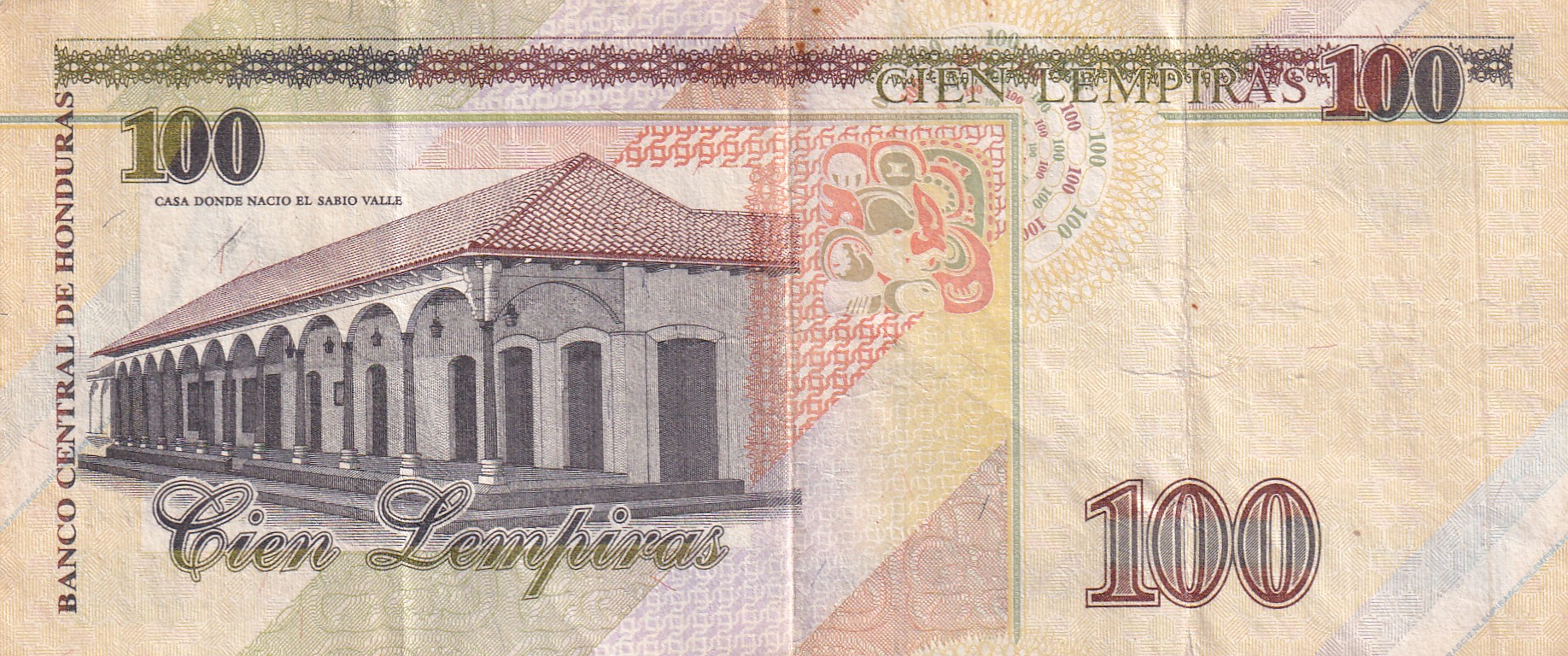 Honduras 100 Lempiras Rare Bank Note#B-2 - Image 2