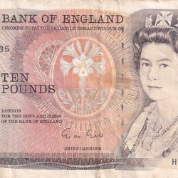 England (United Kingdom) 10 Pound (Elizabeth II Florence Nightingale) Rare Bank Note#B-2