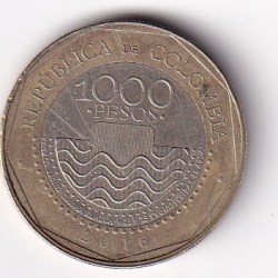 Alternative view of Colombia 1000 Pesos 2016 Rare Bimetallic Coin #D-171