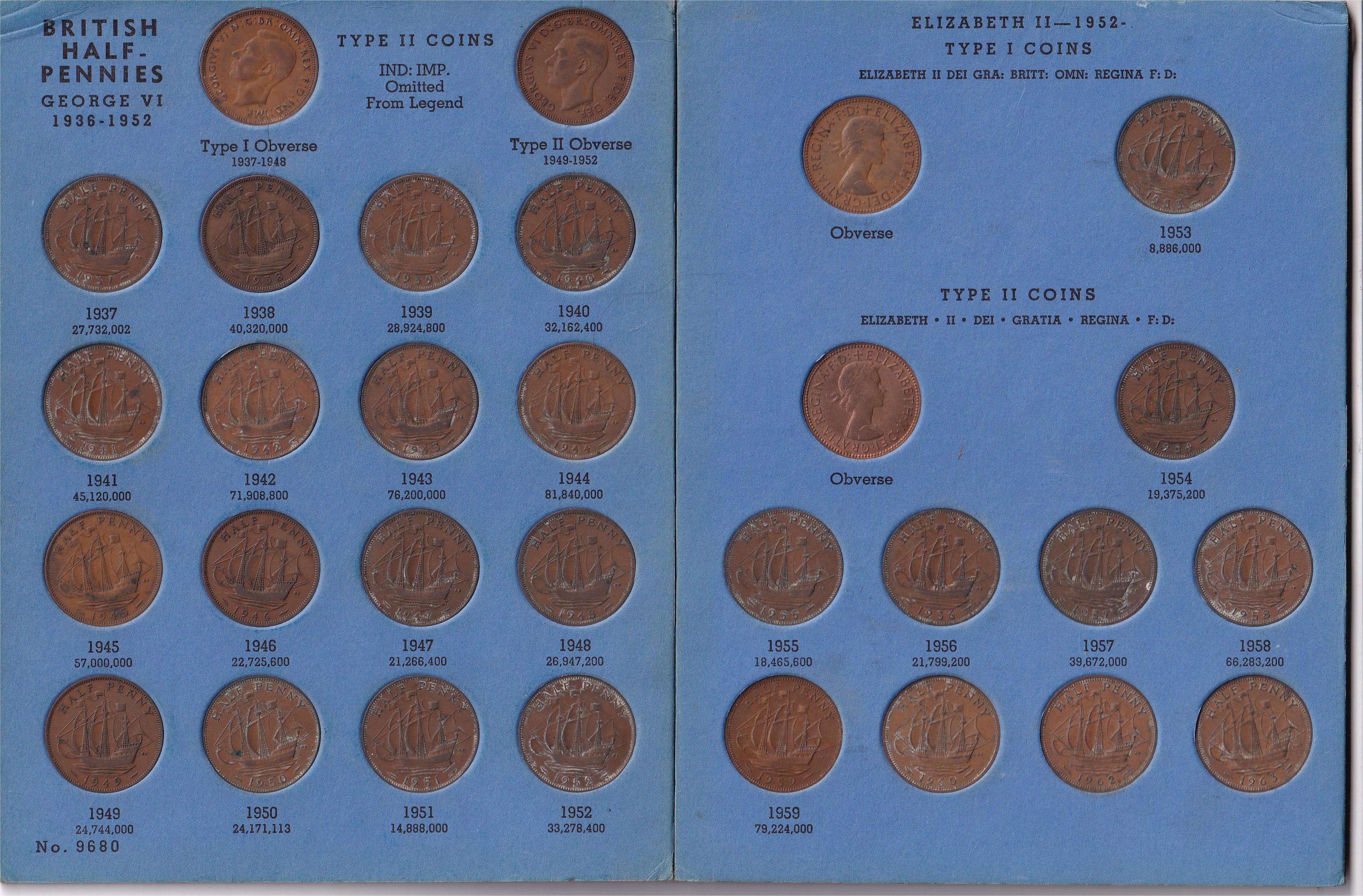 GREAT BRITAIN HALF PENNIES (30 COIN) SET - Image 2
