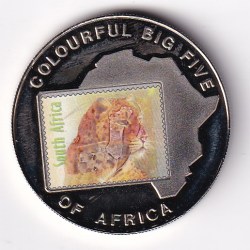 Uganda 1000 Shillings 2001 (Leopard) Beautiful Coloured Commemorative Coin #D-202