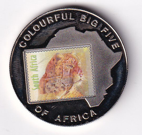 Uganda 1000 Shillings 2001 (Leopard) Beautiful Coloured Commemorative Coin #D-202