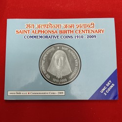 Alternative view of Saint Alphonso Birth Centenary Commarative Coins Unc Set Bombay Mint 2009 Year