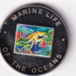 Uganda 1000 Shillings 2002 (Octopus) Rare Beautiful Coloured Commemorative Coin#D-210