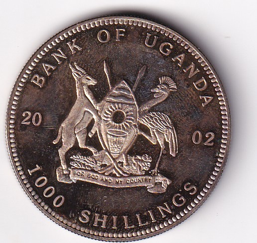 Uganda 1000 Shillings 2002 (Octopus) Rare Beautiful Coloured Commemorative Coin#D-211 - Image 2