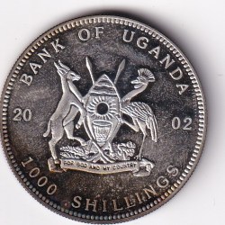 Alternative view of Uganda 1000 Shillings 2002 Rare Beautiful Coloured Commemorative Coin#D-212