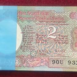 2 RUPEES SATELLITE GOVERNOR R.N. MALHOTRA RARE SERIAL PACKET
