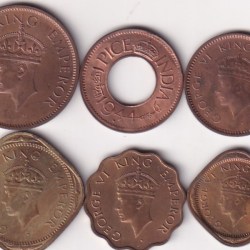 BRITISH - INDIA GEORGR VI RARE UNC (6 PCS SET) # Z-1