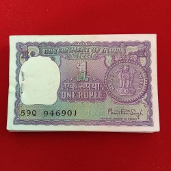 One Rs Big Coin Rare Full Bundle Finance Minister Manmohan Singh Unc Condition 1980 Year 946901