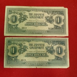 One Dollar Note The Japanese Government 2 Pcs Given