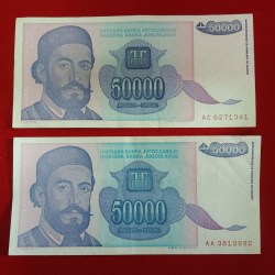 Alternative view of 5000 Dinara Notes National Bank of Yoguslavia 6 Pcs Given