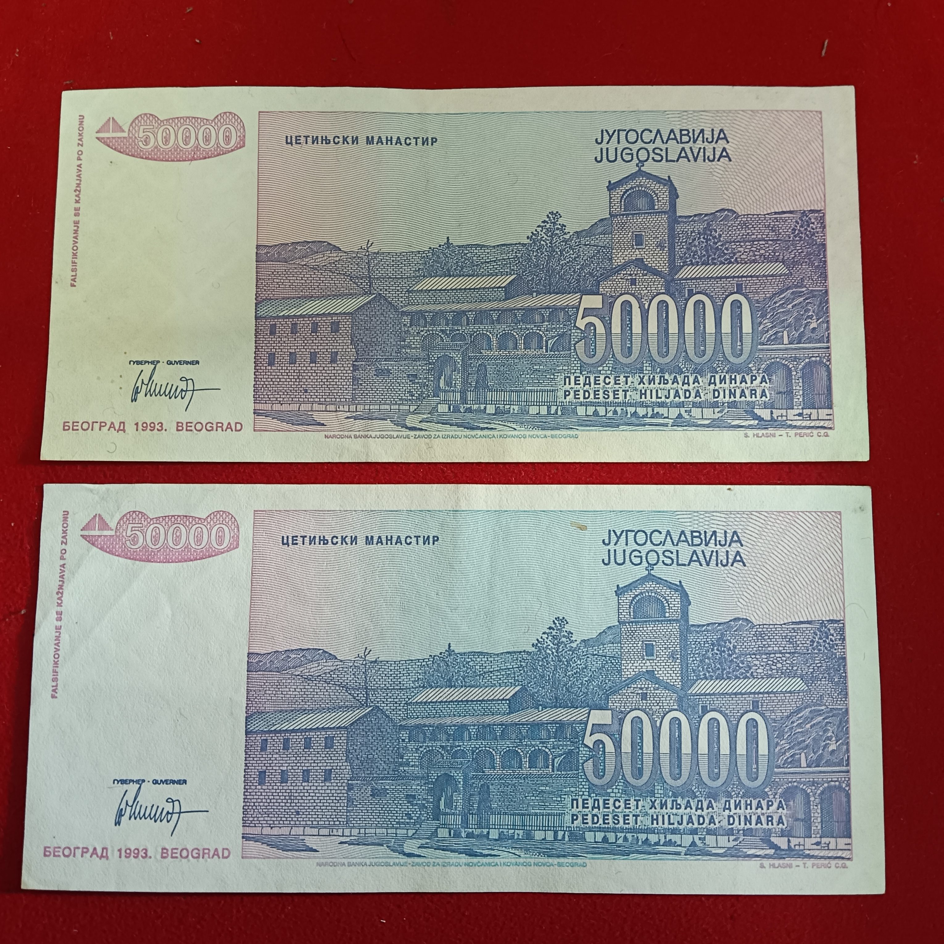 5000 Dinara Notes National Bank of Yoguslavia 6 Pcs Given - Image 3