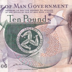 Isle of Man (British Crown dependencies) 10 Pounds Rare Note #B-2
