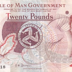 Isle of Man (British Crown dependencies) 20 Pounds Rare Note #B-2