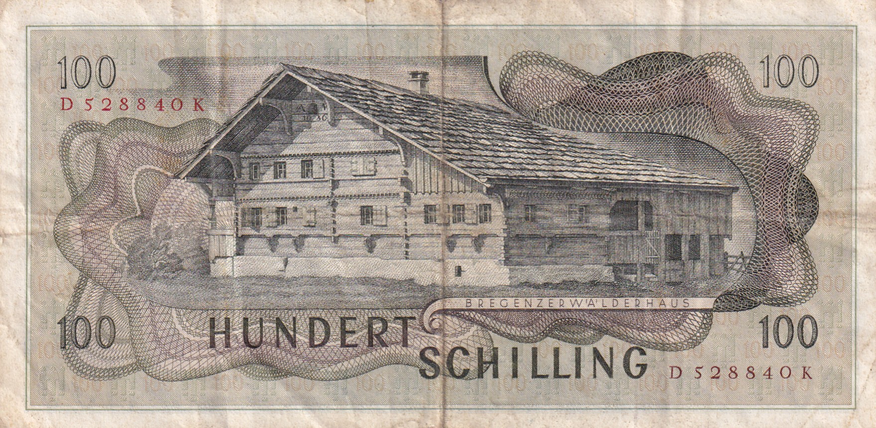 Austria 100 Schilling (First issue) Rare Note #B-2 - Image 2