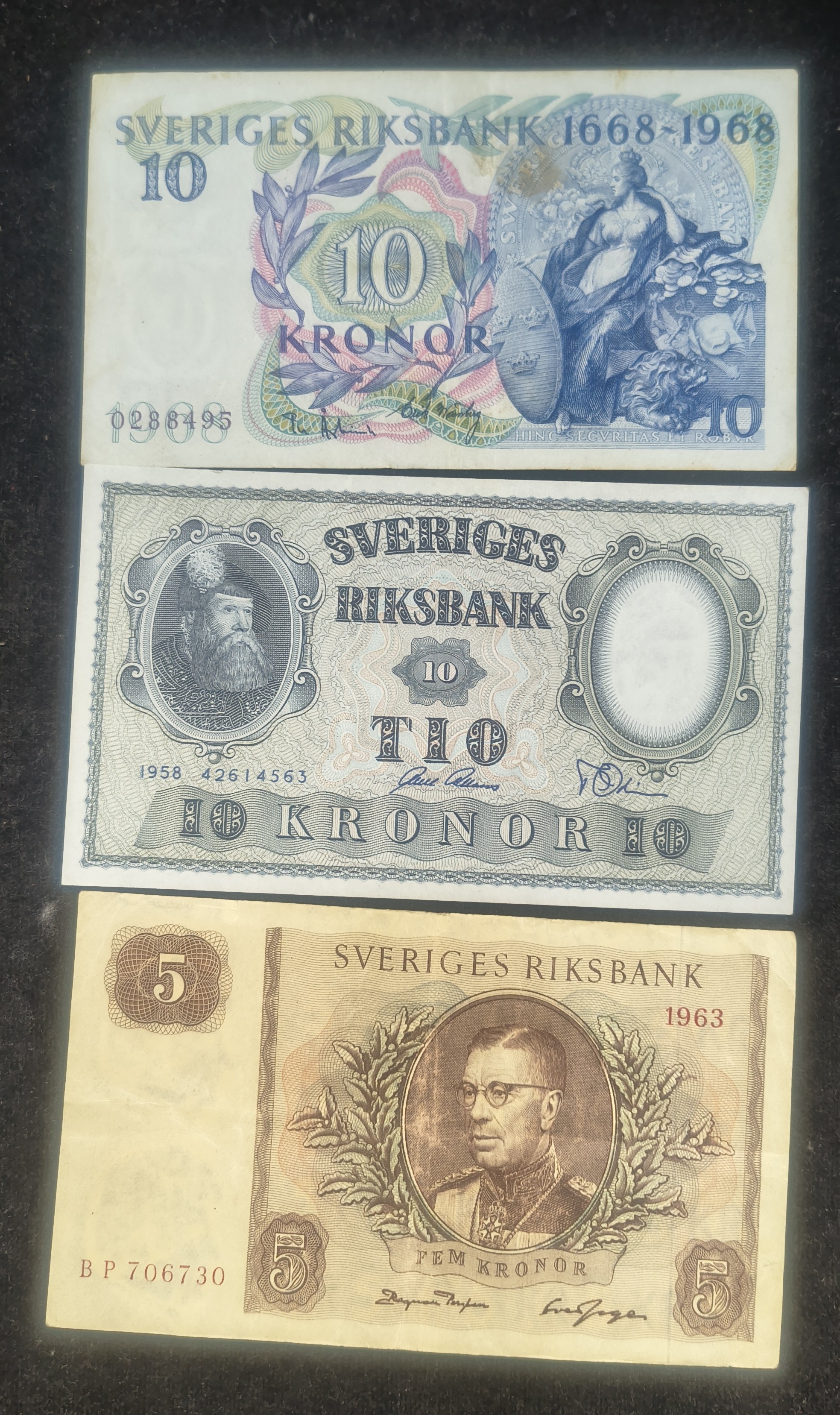 SWEDEN 10 DIFFERENT KRONOR OLD ISSUE RARE (10 NOTE SET) - Image 4