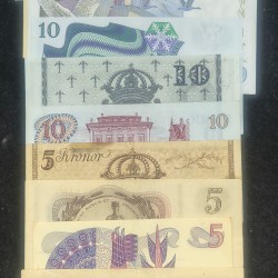 Alternative view of SWEDEN 10 DIFFERENT KRONOR OLD ISSUE RARE (10 NOTE SET) #2#