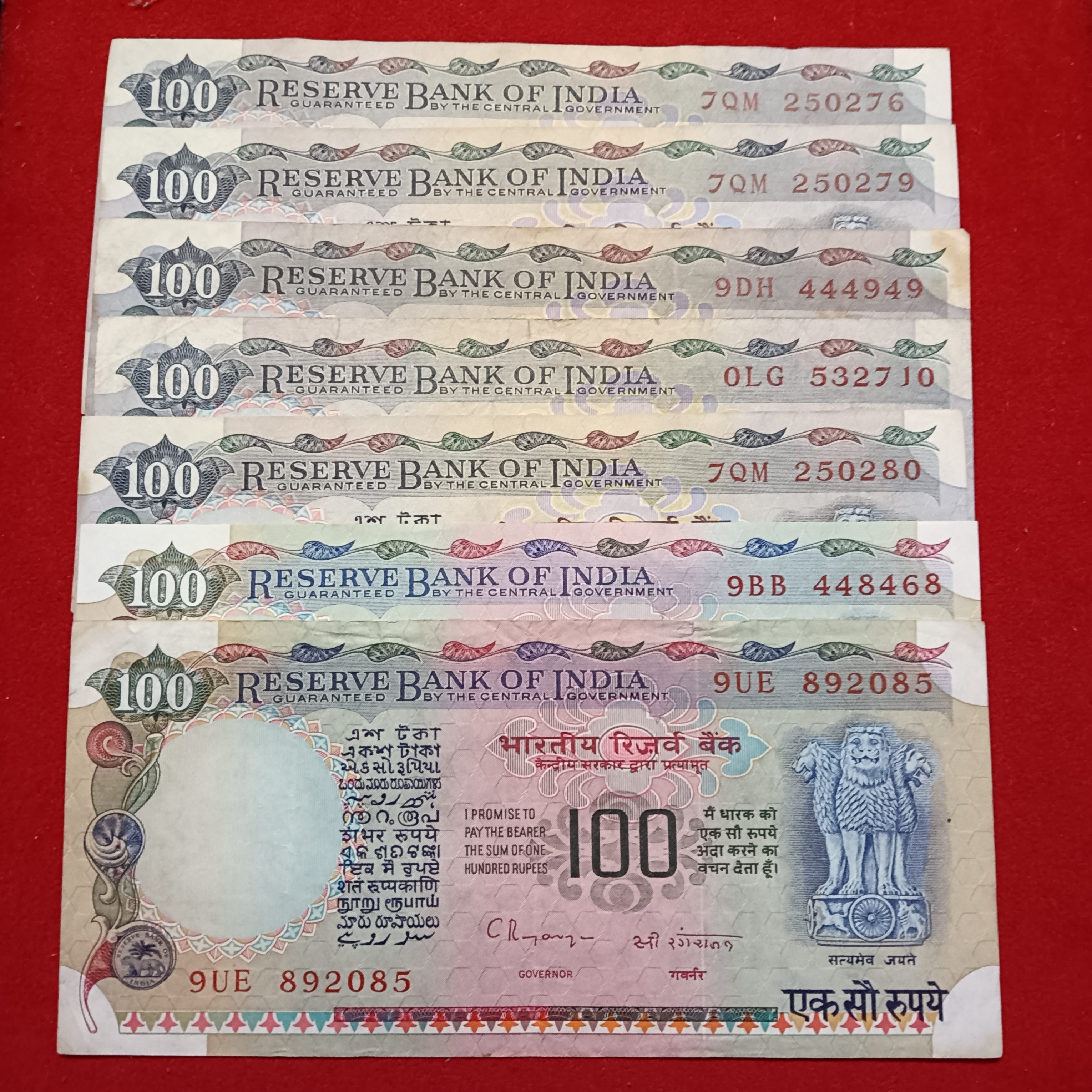 100 Rs Rare Cobalt Issue Notes Governor RN Malhotra or C Rangarajan 13 Pcs Given Sku 24 - Image 3