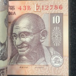 Alternative view of 10 RUPEES GOVERNOR C. RANGARAJAN RARE UNC SERIAL PACKET WITH FANCY NUMBER ENDING 786