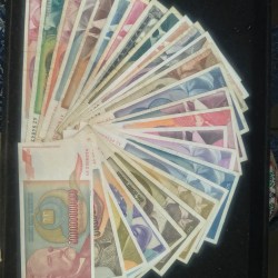 YUGOSALAVIA ALL DIFFERENT DENOMINATION RARE (41 NOTE SET)
