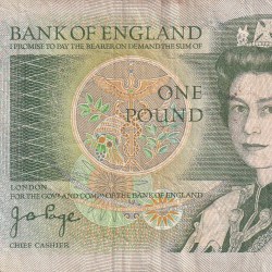 United Kingdom (England) 1 Pound (Elizabeth II Sir Isaac Newton 1642-1727) Rare Note #B-2