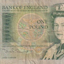 United Kingdom (England) 1 Pound (Elizabeth II Sir Isaac Newton 1642-1727) Rare Note #B-2