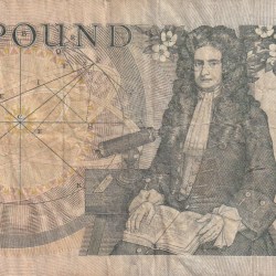 Alternative view of United Kingdom (England) 1 Pound (Elizabeth II Sir Isaac Newton 1642-1727) Rare Note #B-2