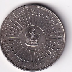 United Kingdom 5 Pounds 1993 (Elizabeth II 40th Coronation Jubilee) UNC Commemorative Coin#D-248