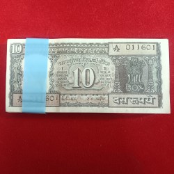 Ten Rs Rare Black Boat Full Bundle Governor RN Malhotra UNC Condition 011601