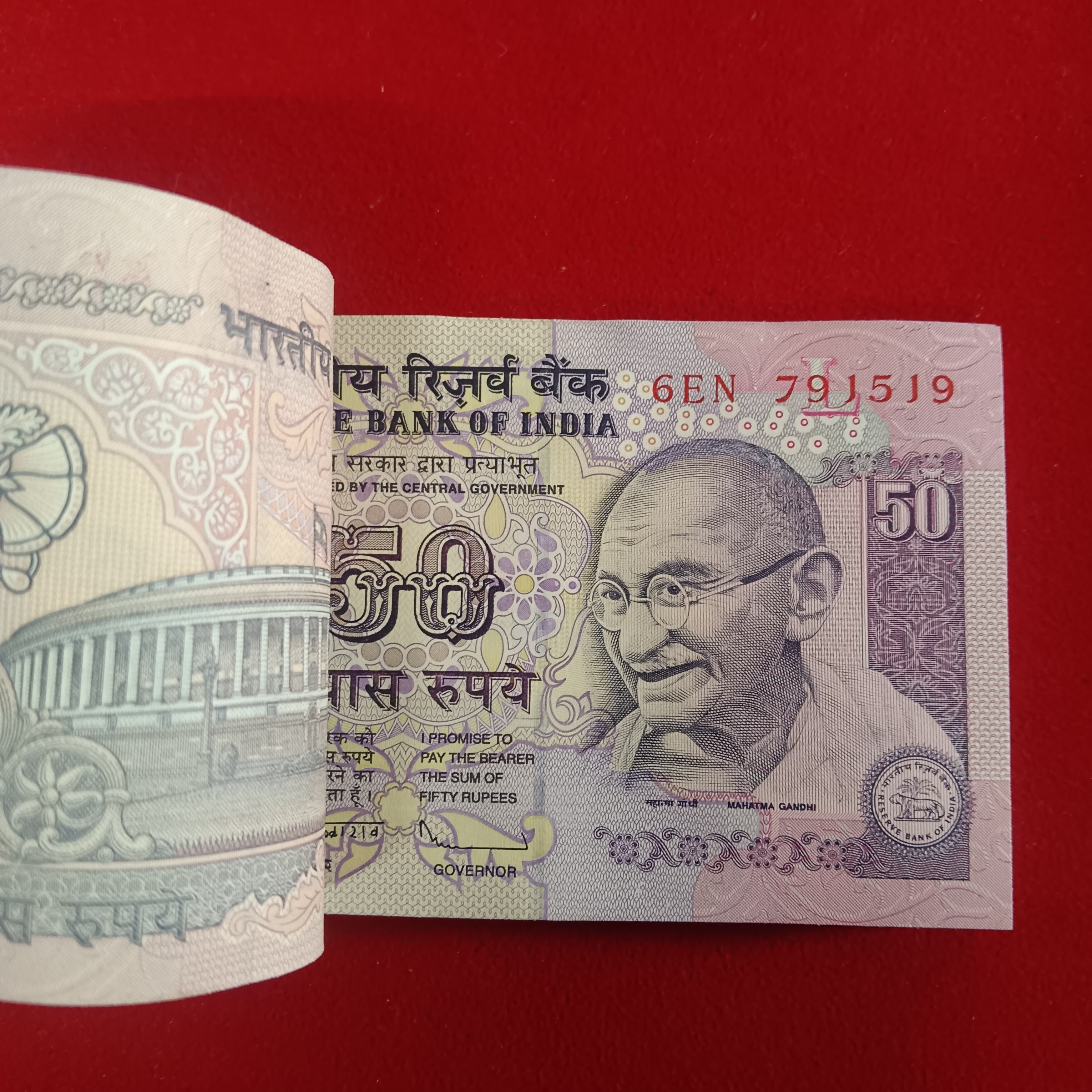 50 Rs Rare Old Parliament Full Bundle Governor D Subbarao 2011 Year 791501 - Image 3