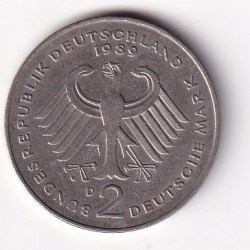 Alternative view of Germany 2 Deutsche Mark 1988 (Ludwig Erhard) Commemorative Coin#Z-27
