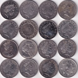 Alternative view of ENGLAND 5 POUND ALL DIFFERENT COMMEMORATIVE RARE UNC BIG (16 COIN SET)