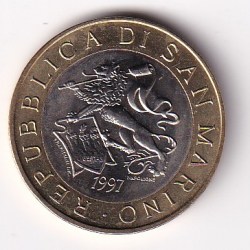 San Marino 1000 Lire (Millennium of building of Castle) Commemorative Coin#Z-29