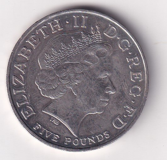 United Kingdom 5 Pounds 2002 - Elizabeth II 4th portrait; Queen Mother Rare Coin