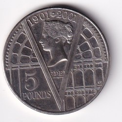 United Kingdom 5 Pounds 2001 (Elizabeth II Queen Victoria) UNC Commemorative Coin#Z-21