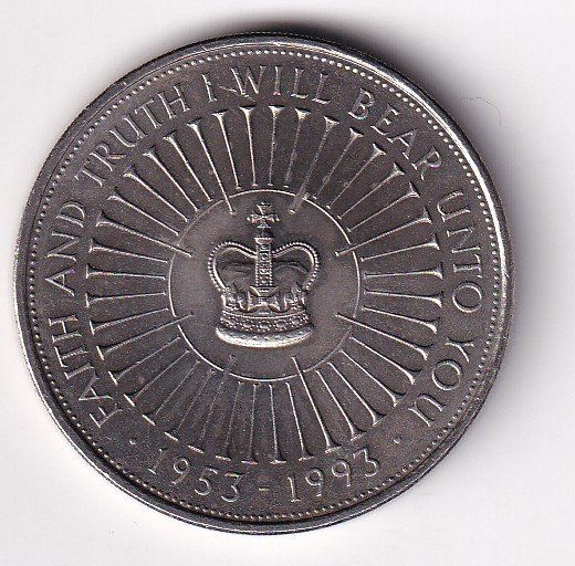 United Kingdom 5 Pounds 1993 (Elizabeth II 40th Coronation Jubilee) UNC Commemorative Coin