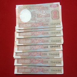 Two Rs Satalite Issue Notes 100 Pcs Given Gem Unc Condition